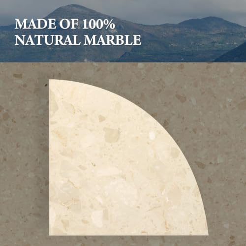 Koville Botticino Yellow Marble Corner Shower Caddies Shelves for Bathroom