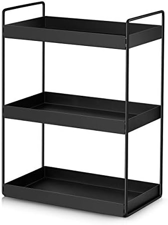3-Tier Bathroom Countertop Organizer, Black, 12.2" L x 6.7" W x 16.9" H