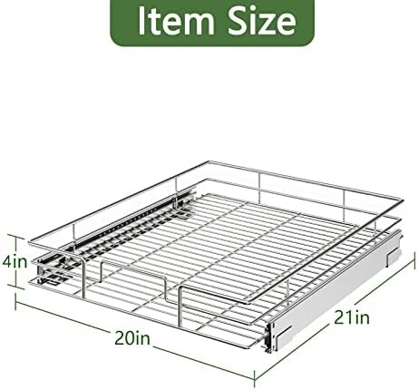 LOVMOR Pull Out Cabinet Organizer 20"W x 21"D, Kitchen Cabinet Pull Out Shelves Slide Out Storage…