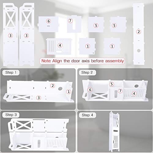 Small Bathroom Storage, Toilet Paper Storage Corner Floor Cabinet with Shelves and Doors, Bathroom Storage Organizer Furniture Corner Shelf for Book, Toilet Paper, Shampoo, Botany (31.5Wx6.1Lx6.1D)