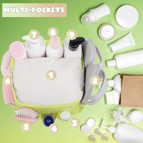 Mesh Shower Caddy Portable - 9 Pockets for College Dorm Room Essential