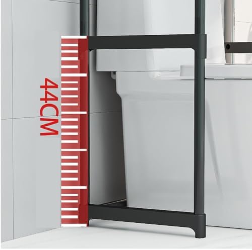 Hipicute No-Drilling 3-Tier Bathroom Storage Organizer, Over The Toilet Freestanding Shelf Unit, Space-Saving Cabinet for Toiletries, White or Black