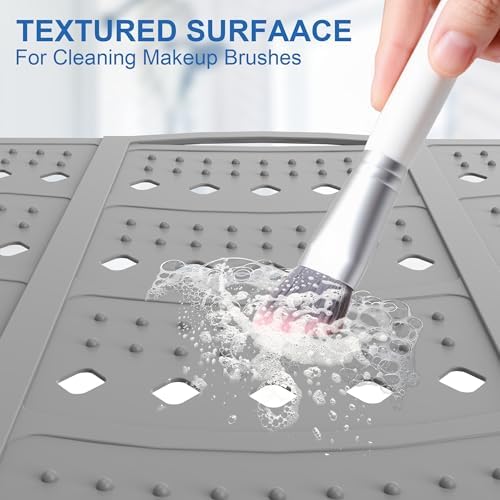 Mofason Bathroom Sink Top Cover for Counter Space, Silicone Makeup Mat Grey