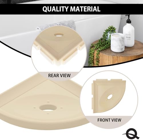 Questech 5" Shower Soap Dish Shelf for Inside Shower, Lugged for New Construction, Bath Organizer for Tiled Walls, Corner Soap Holder, Metro Lugged, Sand Matte