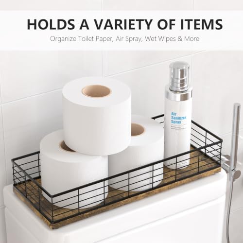 Toilet Paper Storage Basket, 16" Large Wood Toilet Paper Basket