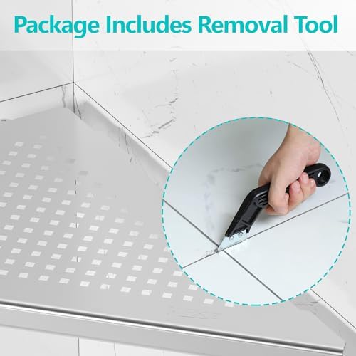 Qeke Corner Shower Shelves, 12” Recessed Tile Shower Shelf Brushed, 1 Pack