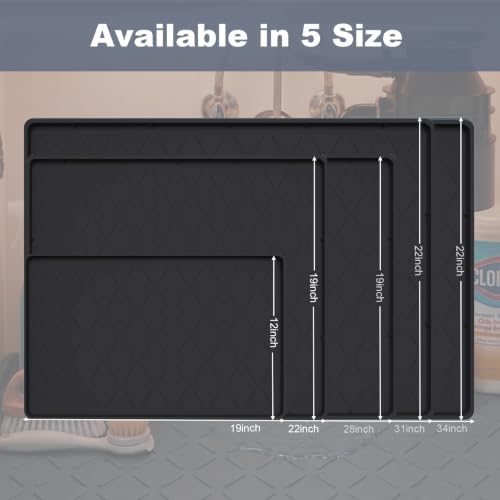 Extra Thick Under Sink Mat Waterproof with Raised Edge 31" x 22"
