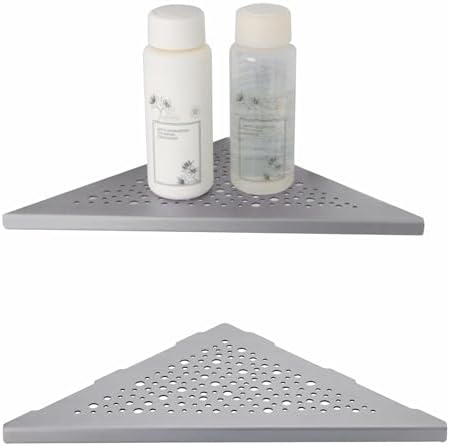 WELLUP Corner Shower Shelf Brushed Nickel 2 Pack,10" Shelf for Tiled Wall