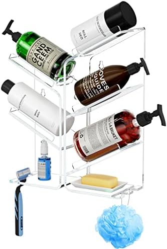 AITEE Acrylic Bathroom Organizer Caddy Shampoo Holder Combination Shelf
