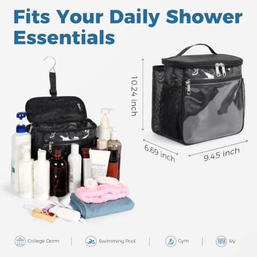 Bukere Shower Caddy Mesh Tote Bag, Portable College Dorm Room Essentials, Large Capacity Separate Compartment Quick Dry Mesh, Hanging Toiletry Organizer Bag for Student, Bathroom, Gym, Travel, Camping