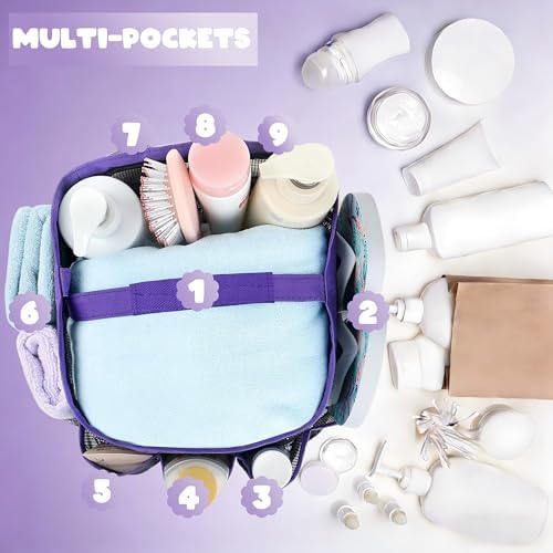 Mesh Shower Caddy Portable - 9 Pockets for College Dorm Room Essential