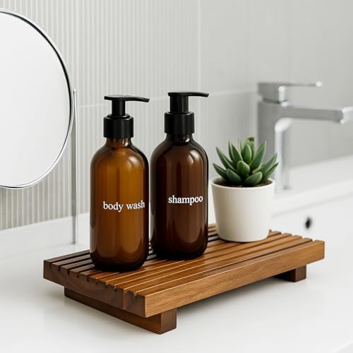 Acacia Wood Risers for Bathroom Tray Kitchen Counter Decor Sink Soap Dish