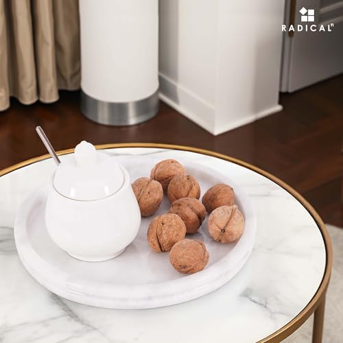 Radicaln Round Marble Tray for Vanity & Bathroom Counter, 10" Serving Tray