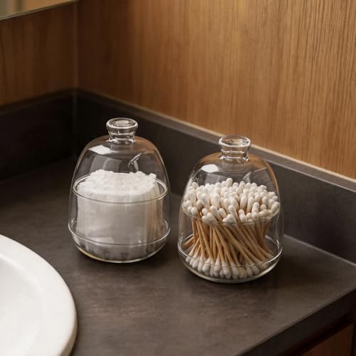 HillSpring 2 Pack Qtip Holder, Crystal Clear