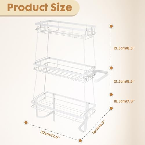 ShellKingdom Over The Toilet Storage Shelf, 3 Tier Toilet Paper Holder Rack