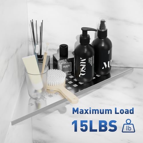 lives Shower Corner Shelf 2 Pack, 10-in 304 Stainless Steel, Silver Square