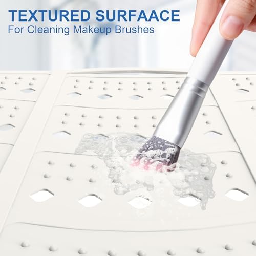 Mofason Bathroom Sink Top Cover for Counter Space, Sink Makeup Mat Pearl