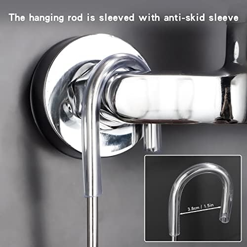 YQh hanging shower rack, bathroom storage rack, shampoo bracket, the back hook can be rotated, and can be hung on the faucet or Claw foot bathtubcross bar, 304 stainless steel rust proof and durable