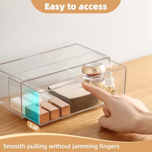 Narrow Medicine Cabinet Organizer with Drawer, Clear