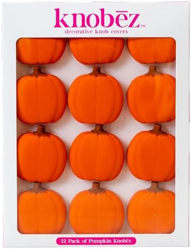 Knobēz 12pk Pumpkin Decorative Knob Covers - Autumn Cabinet Decorations
