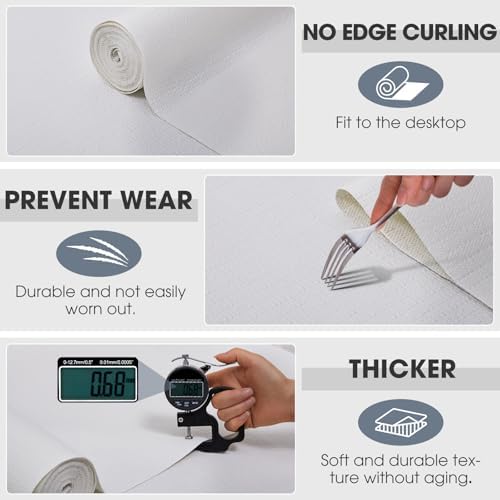 Drawer and Shelf Liner for Kitchen Cabinets, White, 24IN X 10FT
