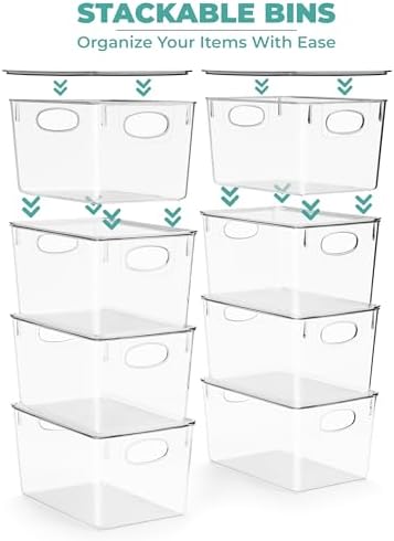 Sorbus Large Plastic Storage Bins with Lids - for Kitchen Organization, Pantry Organizers and Storage, Fridge Organizer, Cabinet Organizer, Refrigerator Organizer Bins - Clear Storage Bins (2 pack)