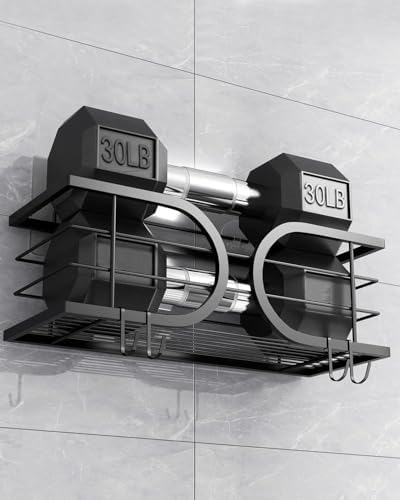 Shower Caddy No Drill Adhesive Wall Mounted SUS304 Stainless Steel Durable Large Capacity Shower Rack Organizer Quick Dry Rustproof Bathroom Storage Shelves - 2 Pack (Black)