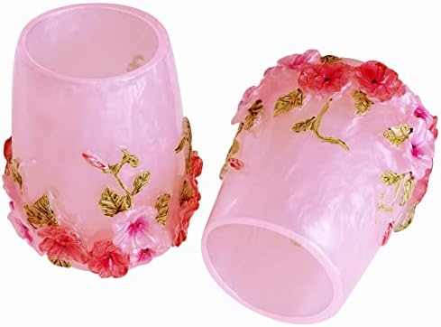 LUANT Vintage Pink Bathroom Accessories, 5Piece Bathroom Accessories Set, Bathroom Set Features, Soap Dispenser, Toothbrush Holder, Tumbler & Soap Dish - Bath Gift Set (Pink)
