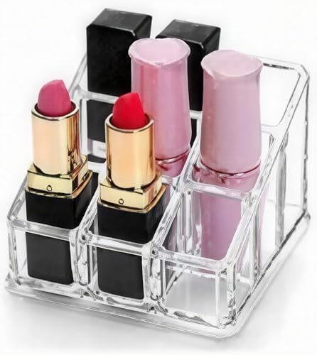Sooyee 9 Spaces Acrylic Lipstick Case -Mini Lipstick Holder,Clear