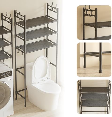 3-Tier Over-The-Toilet Storage Shelf - Sturdy Stainless Steel Bathroom Organizer for Toiletries, Towels & Essentials - Space-Saving Design