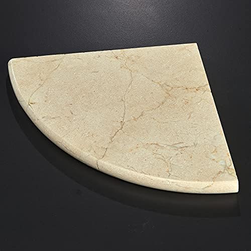 Genuine Marble Corner Shelf for Bathroom Shower Wall, 9"X9"X5/8", Both Sides Polished (CMMT9SHE - Crema Marfil)