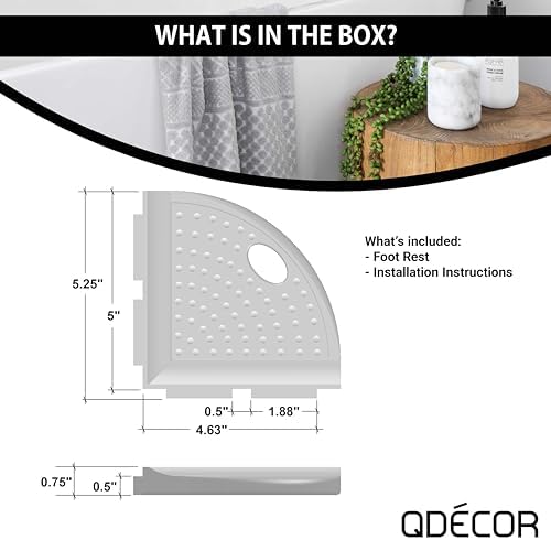 Questech 5" Corner Shower Footrest, Lugged for New Construction, Shaving Shelf for Inside Shower, Bathroom Storage Corner Caddy, Metro Lugged, Gold Finish