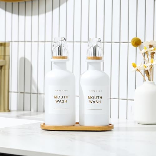 11.8OZ Mouthwash Dispenser, Set of 2, White