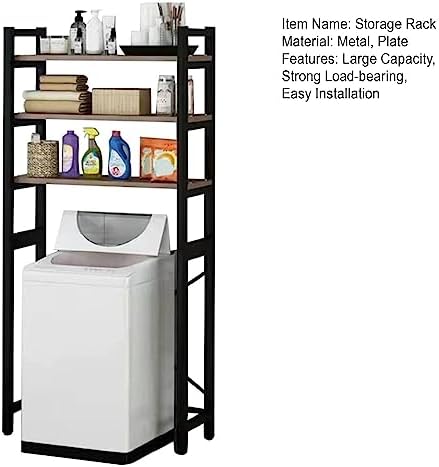 HEVIRGO Over The Toilet Storage 3-Tier Bathroom Organizer Shelves Over Toilet Freestanding Toilet Storage Rack Iron Toilet Stand Laundry Rack (Shipped from The USA) Black