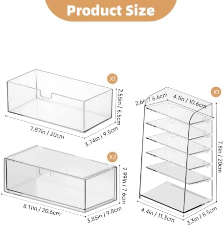 Stackable Medicine Cabinet Organizer for Bathroom, 4 Pack