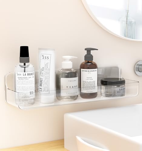 Shower shelves, Adhesive Clear Acrylic Bathroom caddy Organizer