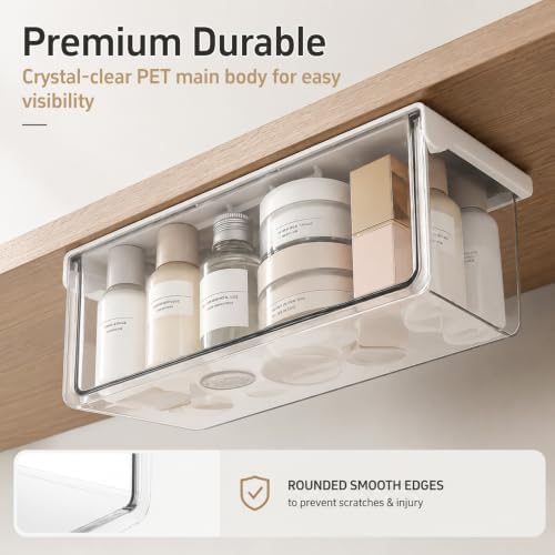 Medicine Cabinet Organizer Drawer, Under Shelf Storage for Bathroom