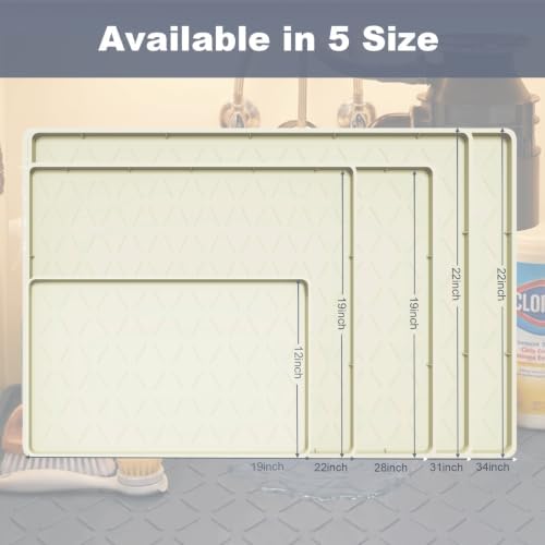 Extra Thick Under Sink Mat Waterproof with Raised Edge 19" x 28"