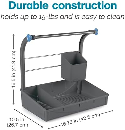 Polder Under Sink Storage Caddy, Kitchen and Bathroom Organization and Storage with Tray, Easy-to-Assemble, 16.75" x 10.5" x 16.5"