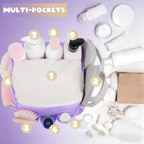 Mesh Shower Caddy Portable - 9 Pockets for College Dorm Room Essential