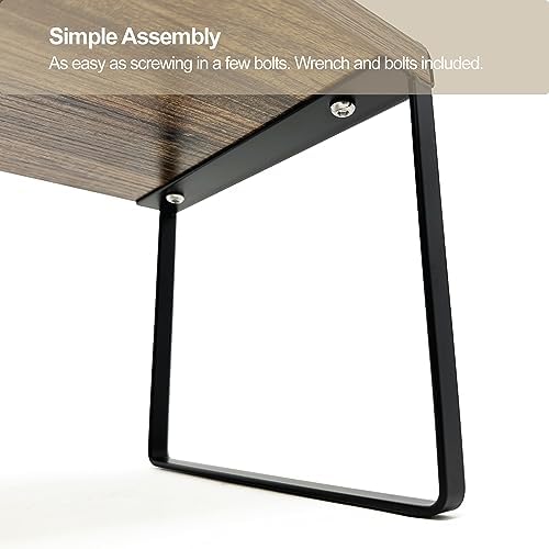 Mitus Stacking Wood Shelf Organizer, Counter Cabinet Storage Rack, 12 inch