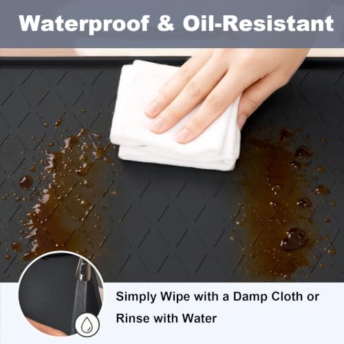 Extra Thick Dog Food Mat Waterproof with Raised Edge 19" x 12"