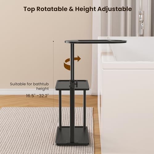 Bathtub Tray Table, Freestanding Bath Side Table Tub Tray Caddy