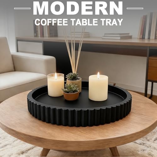 Round Decorative Tray for Coffee Table Decor Table Centerpieces