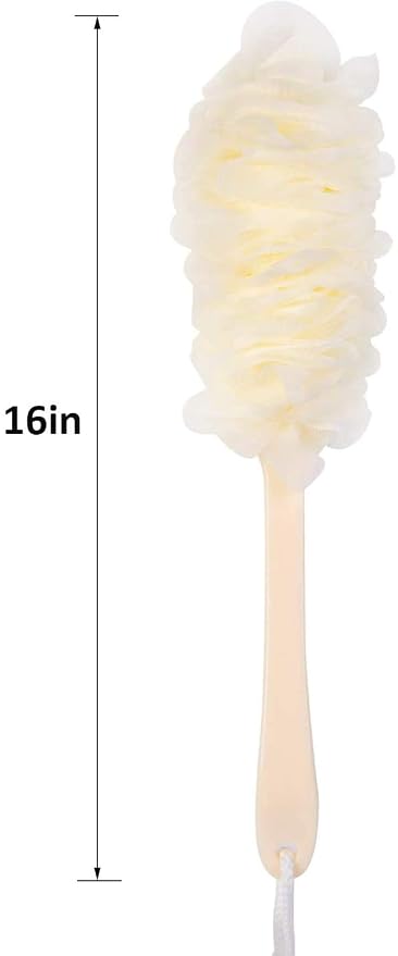 Back Scrubber for Shower, Loofah Long Handle Bath Body Brush, Soft Nylon Mesh Sponge On a Stick for Shower Men Women Kids Elderly, Exfoliating Scrub Cleaning Luffa for All Kinds of Skin