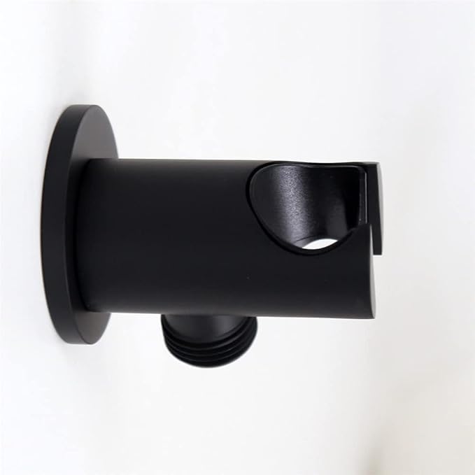 Shower Wand Wall Mount Hand Held Head Holder With Hose Connector for System Faucet Set Handheld Handle Sprayer Bracket Attachment, Hose Adapter Matte Black