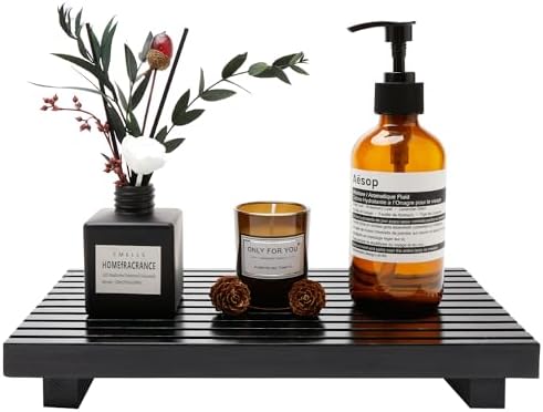 Wood Riser Display Stand for Bathroom Organizer Tray Kitchen Counter Decor