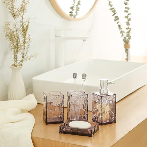 YAUKPH Clear Acrylic Bathroom Accessories Set