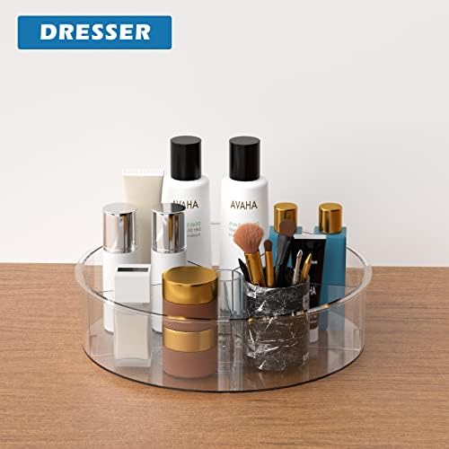 Divided Lazy Susan Turntable Storage Container Rotating Organizer Spinning Organizer Bins for Kitchen Cabinet, Pantry, Refrigerator, Countertop