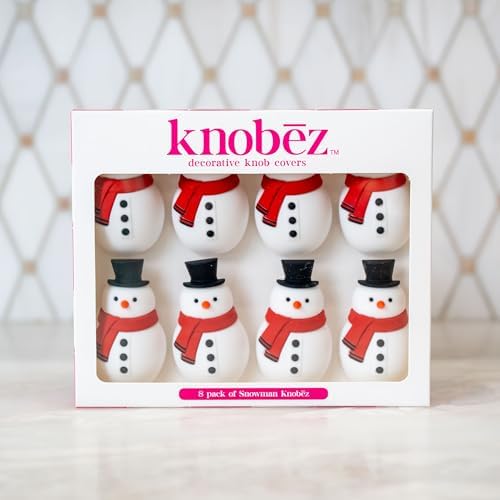 Knobēz 8pk Snowman Decorative Knob Covers - Christmas Cabinet Hardware